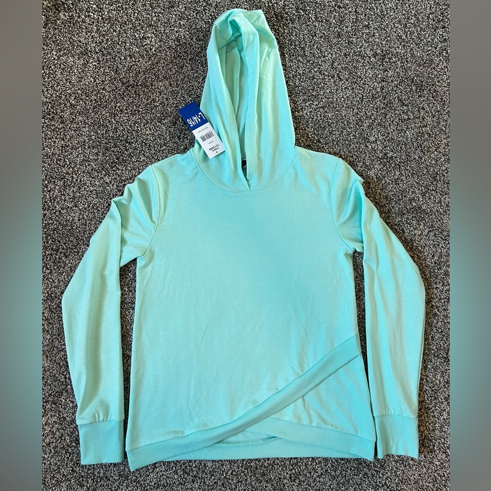Girls Eddie Bauer aqua hoodie sweatshirt NWT